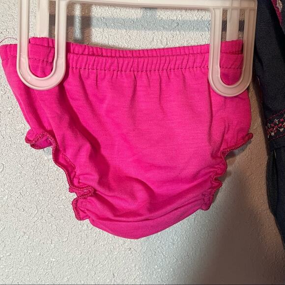 NWT Sweet & Soft Paris Pink & Denim Dress & Bloomer Set 24 Months - Picture 7 of 16